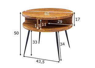 Кофейный столик Wohnling Laud, коричневый/черный цена и информация | Журнальные столы | pigu.lt