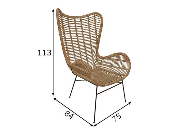 Fotelis Sit Rattan, rudas цена и информация | Svetainės foteliai | pigu.lt