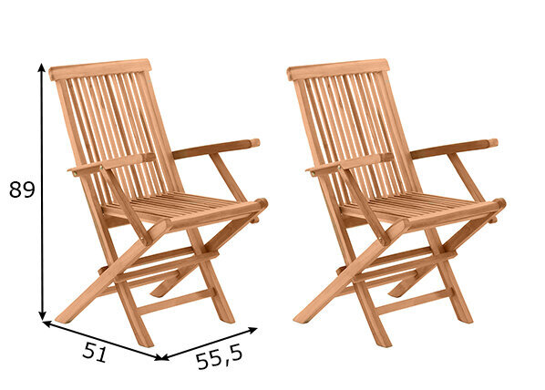 2-jų lauko kėdžių komplektas Möbilia, rudas цена и информация | Lauko kėdės, foteliai, pufai | pigu.lt