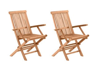 2-jų lauko kėdžių komplektas Möbilia, rudas kaina ir informacija | Lauko kėdės, foteliai, pufai | pigu.lt