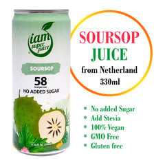 Сок Саусэп (сметанное яблокo, гравиола, гуанабана) (30%,) Soursop juice drink, I am super juice, 330мл цена и информация | Прохладительные напитки | pigu.lt