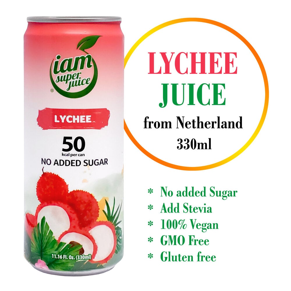 Ličių sulčių gėrimas (30%), Lychee Fruit drink, I am super juice, 330ml kaina ir informacija | Sultys, nektarai ir sulčių gėrimai | pigu.lt