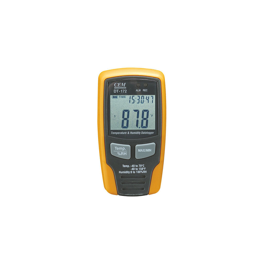 Temperatūros ir drėgmės duomenų kaupiklis CEM DT-172 kaina ir informacija | Drėgmės, temperatūros, pH, ORP matuokliai | pigu.lt