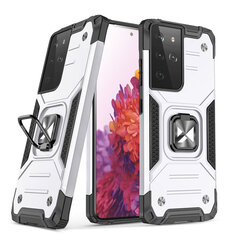 Wozinsky Ring Armor Case skirtas Samsung Galaxy S21 Ultra 5G, sidabrinis kaina ir informacija | Telefono dėklai | pigu.lt