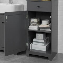 SoBuy Tall Bathroom Cabinet Bathroom Storage Cabinet with 3 Shelves 1 Drawer 1 Cabinet,BZR17-DG цена и информация | Шкафчики для ванной | pigu.lt