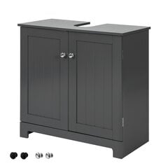 SoBuy BZR18-DG Under-Sink Cabinet Bathroom Cabinet Dark Grey W x H x D x H: Approx. 60 x 60 x 30 см цена и информация | Шкафчики для ванной | pigu.lt