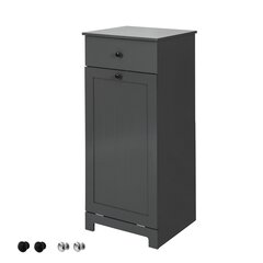 SoBuy Bathroom Laundry Basket Bathroom Storage Cabinet Unit with Drawer,BZR21-DG цена и информация | Шкафчики для ванной | pigu.lt