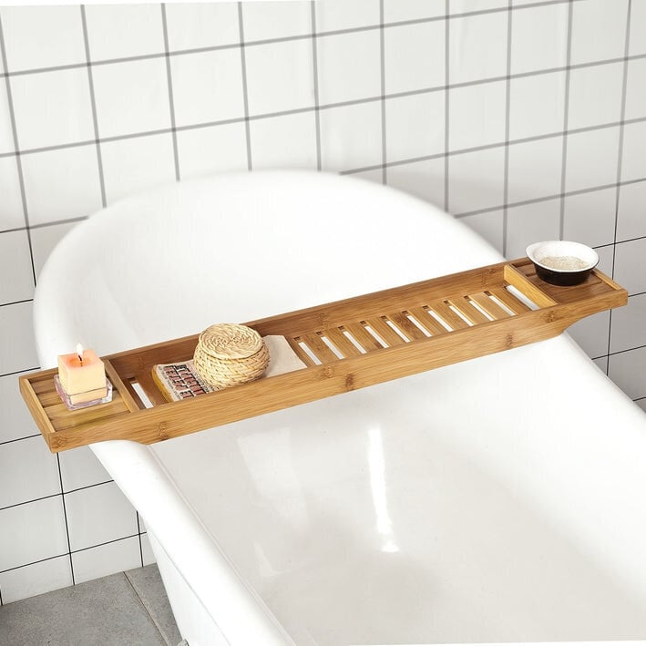 Vonios lentyna, bambukas, FRG212-N kaina ir informacija | Vonios kambario aksesuarai | pigu.lt