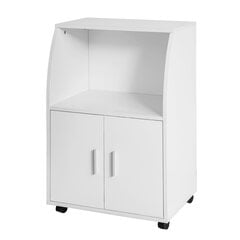 Белый, деревянный кухонный шкаф на колесиках FRG241-W цена и информация | Кухонные шкафчики | pigu.lt