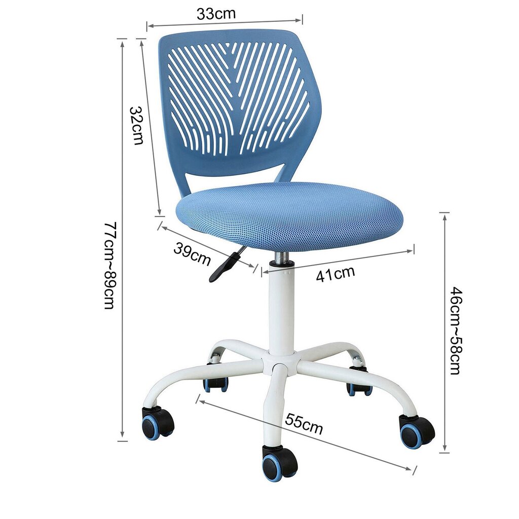 Biuro kėdė, mėlyna, FST64-BL цена и информация | Biuro kėdės | pigu.lt