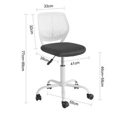 Biuro kėdė, juoda/balta, FST64-W kaina ir informacija | Biuro kėdės | pigu.lt
