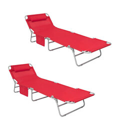 Kempingo atlošimo 2 kėdžių rinkinys, raudona, OGS35-Rx2 kaina ir informacija | Gultai | pigu.lt