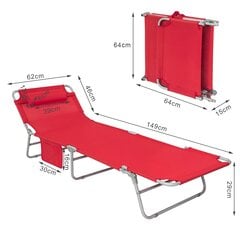 Набор из 2 стульев для кемпинга, красный, OGS35-Rx2 цена и информация | Шезлонги | pigu.lt