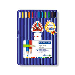 Цветные карандаши в пластиковой коробке ErgoSoft Jumbo Staedtler/5, 12 цветов цена и информация | Принадлежности для рисования, лепки | pigu.lt