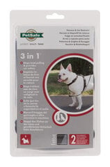 Шлейка и ремень безопасности в автомобиль PetSafe 3in1 для собак, размер S, черная цена и информация | Ошейники, подтяжки для собак | pigu.lt