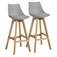 Барный стул Sonja, 2шт., светло-серый цена и информация | Стулья для кухни и столовой | pigu.lt
