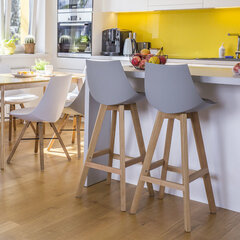 Baro kėdė Sonja, 2vnt, šviesiai pilka kaina ir informacija | Virtuvės ir valgomojo kėdės | pigu.lt