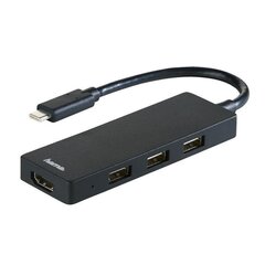 USB-šakotuvas Hama USB-C, 3x USB 2.0 ir HDMI kaina ir informacija | Adapteriai, USB šakotuvai | pigu.lt