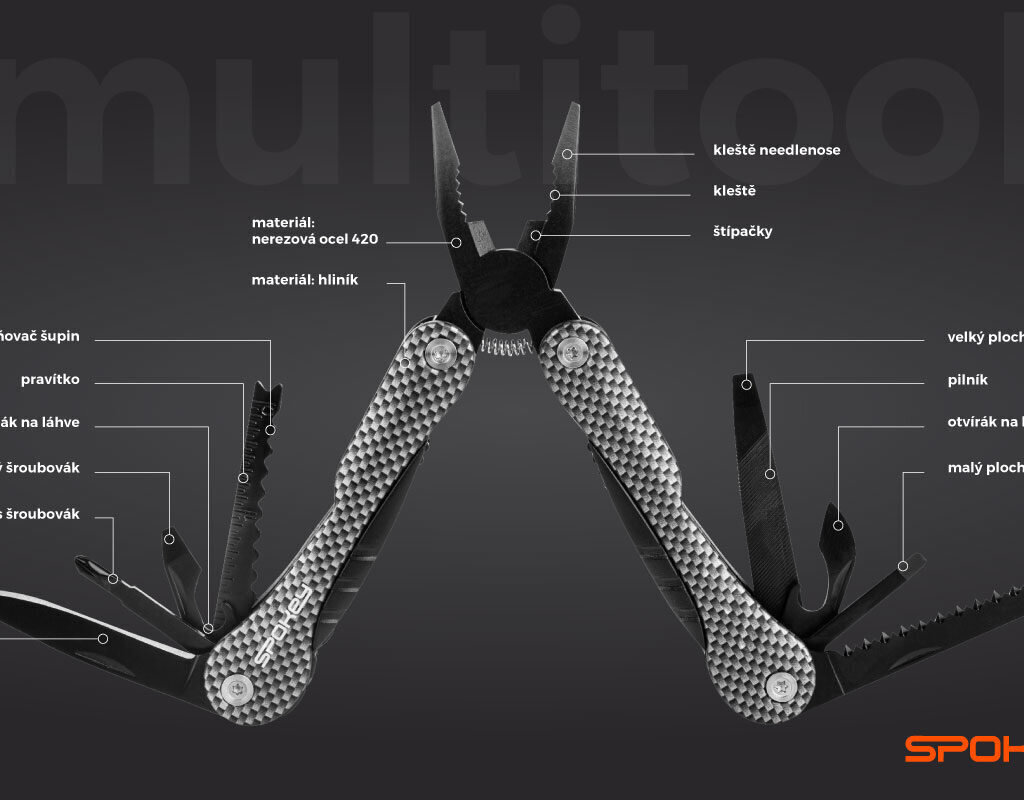 Spokey Multitool 929228 tool цена и информация | Turistiniai peiliai, daugiafunkciniai įrankiai | pigu.lt