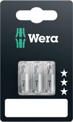 Насадки Wera 867/1 Standard TORX TX 10 + TX 15 + TX 25 x 25 мм цена и информация | Механические инструменты | pigu.lt