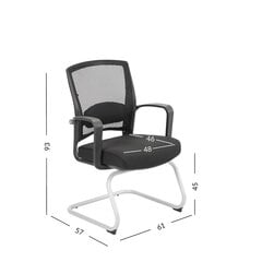 Стул для Fulkrum 61x57xH93см, черный цена и информация | Офисные кресла | pigu.lt