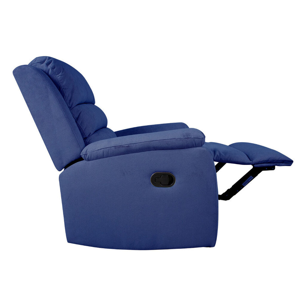 Fotelis reglaineris Home4You Manuel, tamsiai mėlynas kaina ir informacija | Svetainės foteliai | pigu.lt
