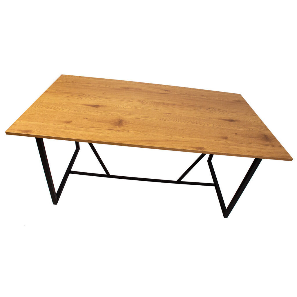 Valgomojo stalas Amasterdam, ąžuolo spalvos/juodas kaina ir informacija | Virtuvės ir valgomojo stalai, staliukai | pigu.lt