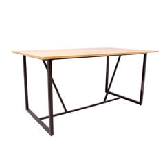 Обеденный стол Amasterdam, 160x90xH75 см, дуб/черный цена и информация | Кухонные и обеденные столы | pigu.lt