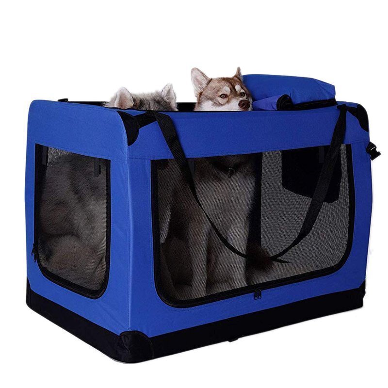 Naminių gyvūnų transportavimo krepšys XXXL, 101 x 69 x 70 cm, mėlynas kaina ir informacija | Transportavimo narvai, krepšiai | pigu.lt