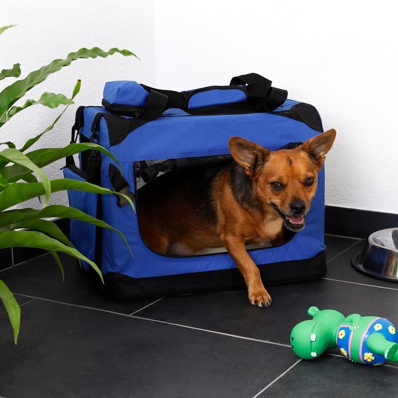 Dibea transportavimo krepšys gyvūnams, M, 60x42x44 cm, mėlynas kaina ir informacija | Transportavimo narvai, krepšiai | pigu.lt
