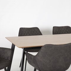 Комплект столовой мебели Home4You Helena 1 с 6 стульями (890505185), тёмно-серый цена и информация | Комплекты мебели для столовой | pigu.lt