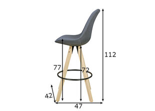 Комплект барных стульев Lima, 2шт, черный цена и информация | Стулья для кухни и столовой | pigu.lt