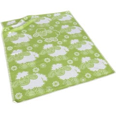 Хлопковое байковое одеяло Lammas от текстильного предприятия, зеленое, 100x118 см цена и информация | Одеяла | pigu.lt
