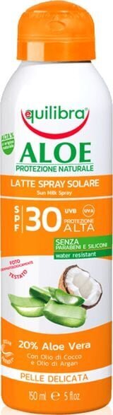 Purškalas nuo saulės Equilibra Aloe SPF 30+, 150 ml kaina ir informacija | Kremai nuo saulės | pigu.lt