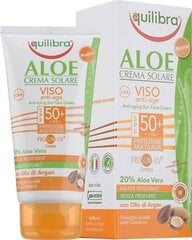 Солнцезащитный крем для лица Equilibra Aloe SPF 50+ UVA, UVB, 75 мл цена и информация | Кремы от загара | pigu.lt