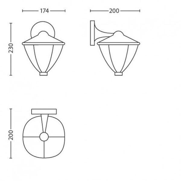 Sieninis lauko šviestuvas Philips Robin 1x 4,5 W 230 V, juodas kaina ir informacija | Lauko šviestuvai | pigu.lt