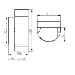 Светильник на стену Kanlux ZEW EL-235U-B 2x35W GU10 IP44, черный цена и информация | Уличные светильники | pigu.lt