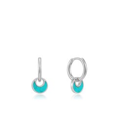 Серебряные серьги Ania Haie Tidal Turquoise Crescent Huggie Hoops 901028201 цена и информация | Серьги | pigu.lt