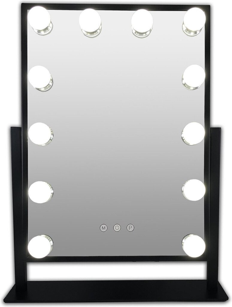 Makiažo veidrodis Gerard Brinard Hollywood, juodas цена и информация | Kosmetinės, veidrodėliai | pigu.lt