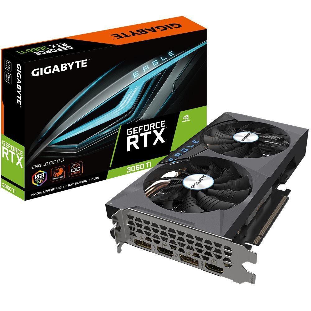 Gigabyte GeForce RTX 3060 Ti Eagle OC 8G kaina ir informacija | Vaizdo plokštės (GPU) | pigu.lt