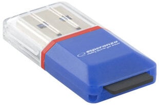 Esperanza MicroSD EA134B | Синий | USB2.0 | (MicroSD Pen Drive) цена и информация | Адаптеры, USB-разветвители | pigu.lt