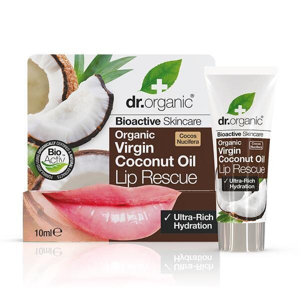 Lūpų balzamas Dr.Organic Virgin Coconut Oil Lip Rescue, 10 ml kaina ir informacija | Lūpų dažai, blizgiai, balzamai, vazelinai | pigu.lt