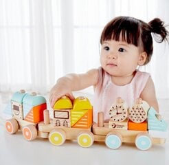 Medinis traukiamas traukinukas, 1 m.+ kaina ir informacija | Žaislai kūdikiams | pigu.lt