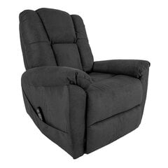 Fotelis SUPERB, su elektriniu kėlimo mechanizmu + masažas, tamsiai pilkas kaina ir informacija | Svetainės foteliai | pigu.lt