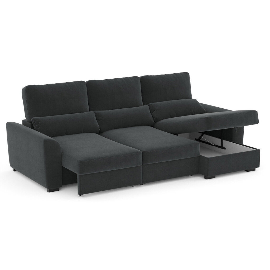 Kampinė sofa-lova TITO, tamsiai pilka цена и информация | Sofos | pigu.lt