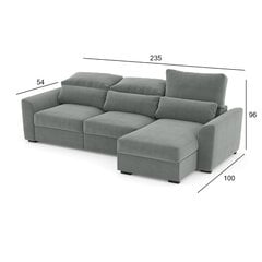 Kampinė sofa-lova TITO, šviesiai pilka kaina ir informacija | Sofos | pigu.lt