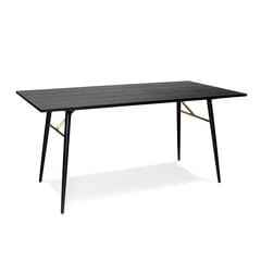 Valgomojo stalas Home4You Luxembourg, 160x90x75 cm, juodas kaina ir informacija | Virtuvės ir valgomojo stalai, staliukai | pigu.lt