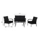 Sodo baldų komplektas VIENNA: stalas, sofa ir 2 foteliai, juodos spalvos kaina ir informacija | Lauko baldų komplektai | pigu.lt