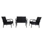 Sodo baldų komplektas VIENNA: stalas, sofa ir 2 foteliai, juodos spalvos kaina ir informacija | Lauko baldų komplektai | pigu.lt