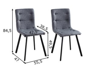 2-jų kėdžių komplektas Marla, šviesiai pilkas kaina ir informacija | Virtuvės ir valgomojo kėdės | pigu.lt